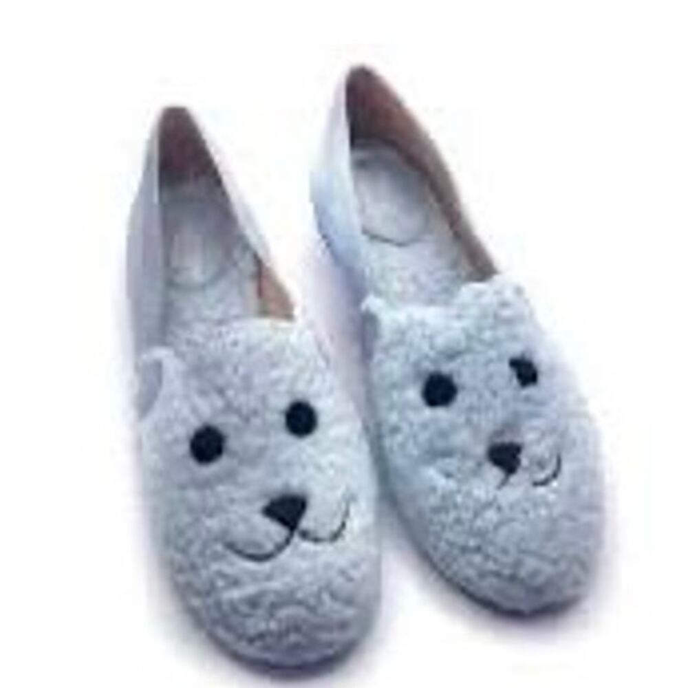 NICKY HILTON TEDDY Ibiza Blue Suede Bunny Loafers Flats Size 8 New